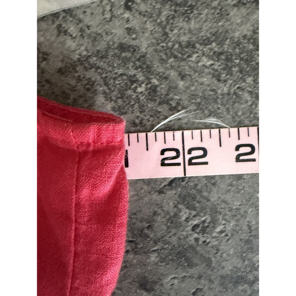 J Jill Linen Dress Womens Size Large Petite Red Coral Lagenlook Relaxed Casual - Picture 7 of 9